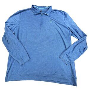 Johnnie-O Shirt Men's XXL Blue Striped Quarter-Zip Pullover Performance Golf